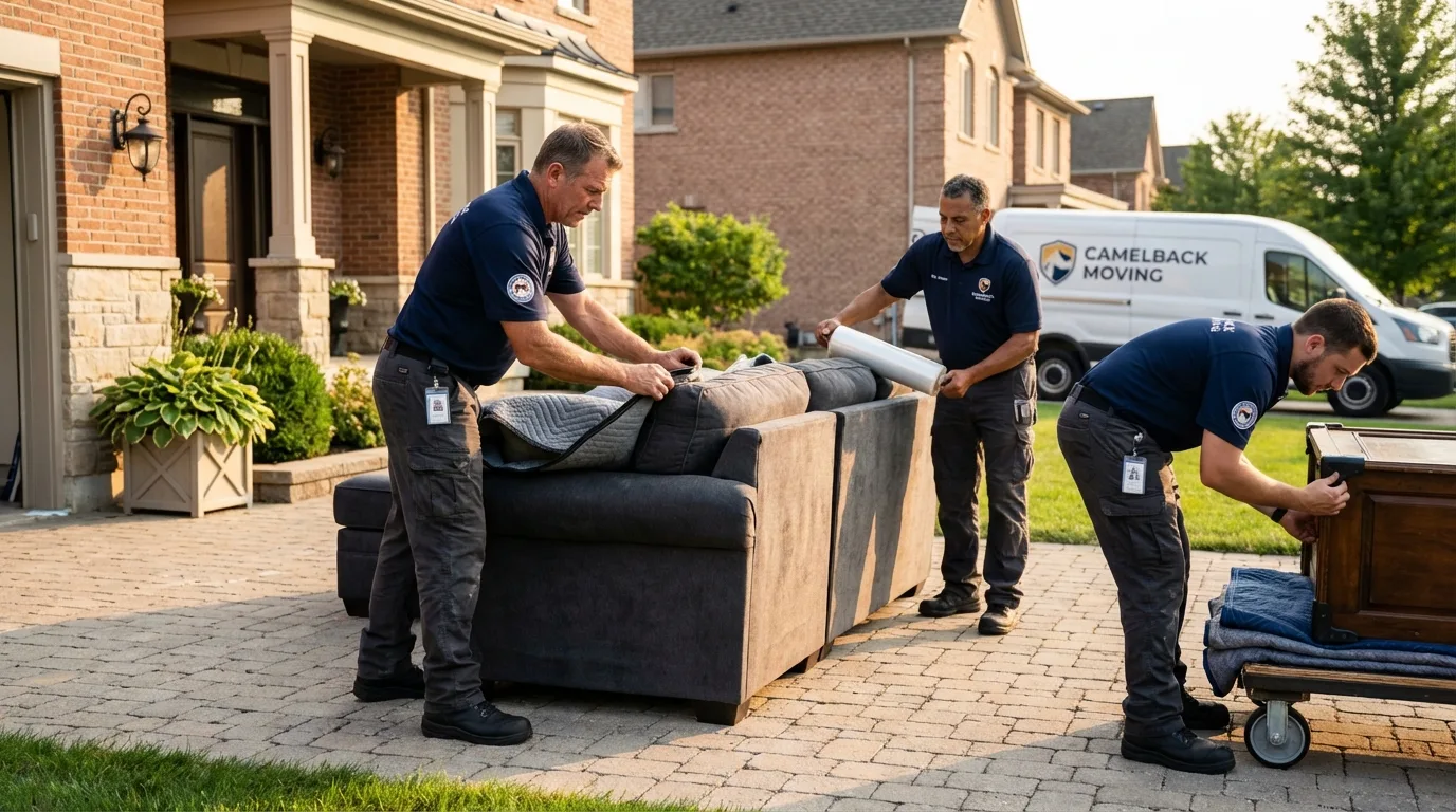 Large estate moving crew wrapping furniture in Pine Level, NC